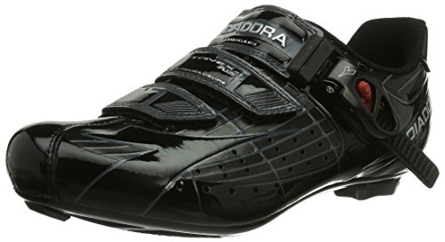 Diadora TRIVEX PLUS Unisex-Erwachsene Radsportschuhe – Rennrad, Schwarz (Schwarz/Schwarz), 41