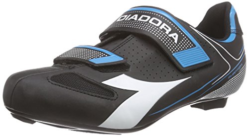 Diadora PHANTOM II, Unisex-Erwachsene Radsportschuhe – Rennrad, Schwarz (black/white/blue fluo5193), 43 EU