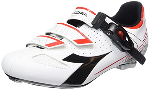 Diadora TRIVEX PLUS II, Unisex-Erwachsene Radsportschuhe – Rennrad, Weiß (weiß/schwarz/rot1470), 42 EU