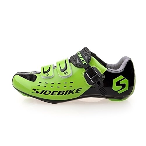 Herren Rennrad Rennradfahren Schuhe mit Schwarz und Grün (EU Größe 44(280mm)Schuh Vorfuß Breite: 91.98mm)