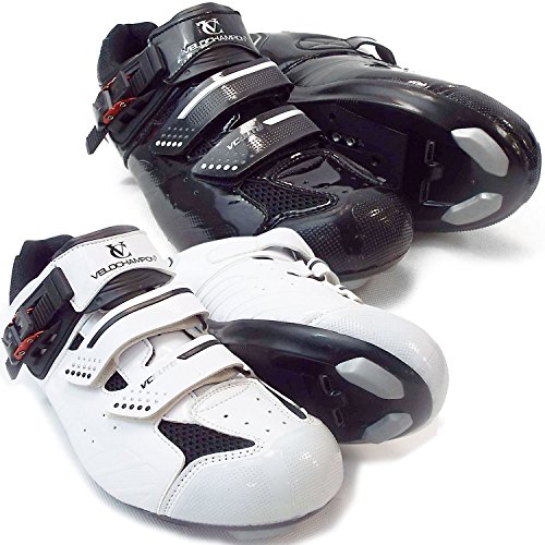 VeloChampion Elite Rennradschuh (Paar) Black/Silver 45 Road Cycling Shoes