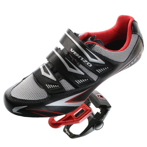 Venzo Klick-Schuhe & Pedale für Rennrad Shimano Spd Sl schwarz, schwarz, 45